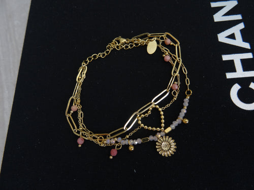 Gekruiste Armband met Sprankelende Steentjes