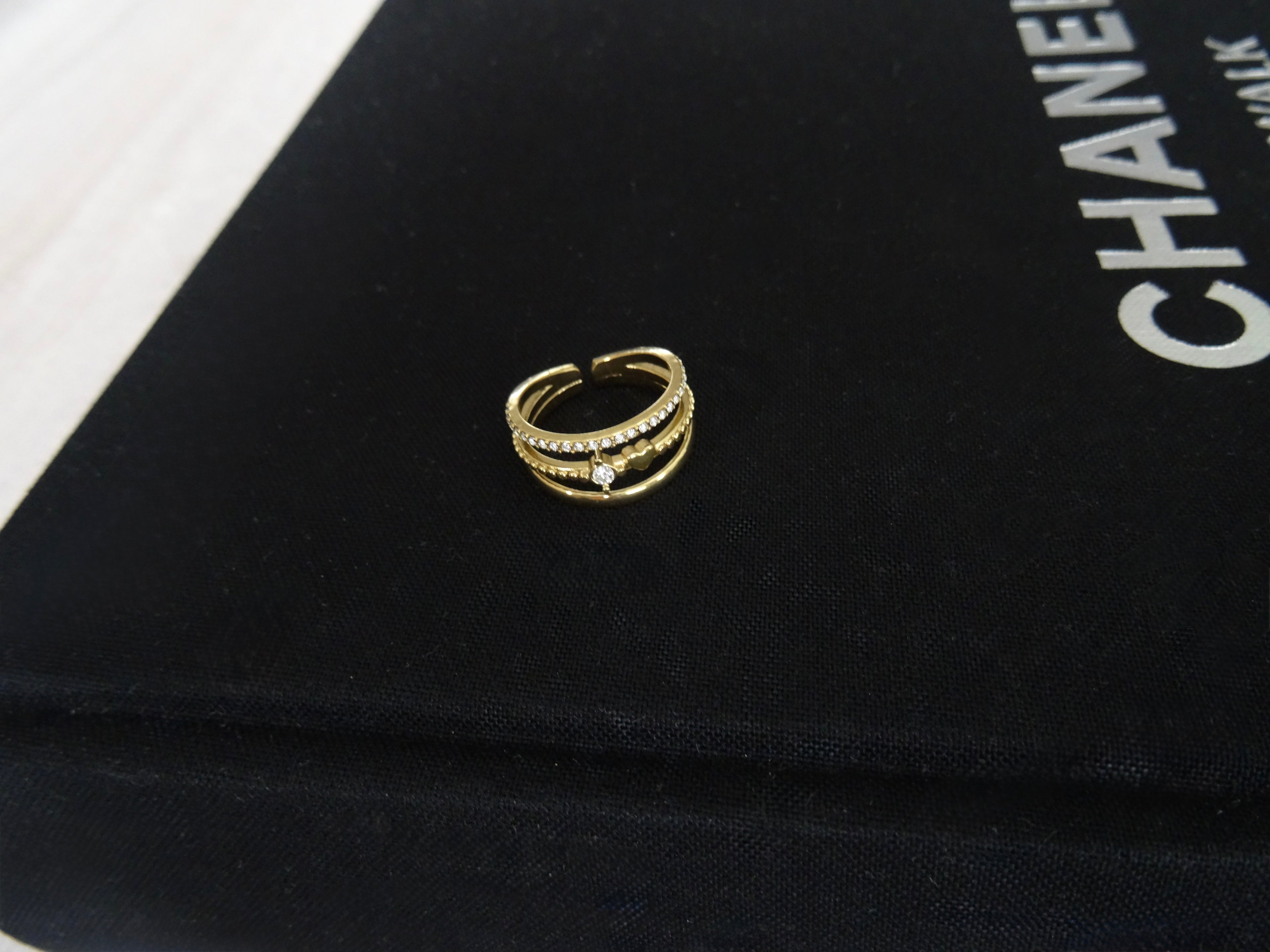 Gouden 'Sparkling Heart' Statement Ring