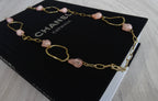 Statement Necklace with Pink Drops